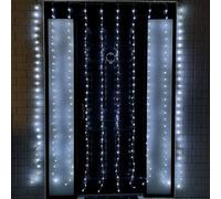 2.1m 300 LED Indoor Outdoor Party Curtain Christmas Lights in Cool White Samuel Alexander White One Size