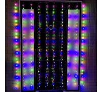 2.1m 300 LED Indoor Outdoor Party Curtain Christmas Lights in Multi-Coloured Samuel Alexander Multi One Size