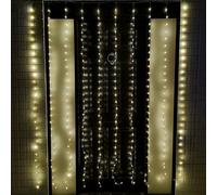 2.1m 300 LED Indoor Outdoor Party Curtain Christmas Lights in Warm White Samuel Alexander White One Size