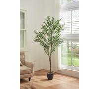 2.1m H Tall Decorative Plant Artificial Olive Tree in Pot Garden Sanctuary Green One Size