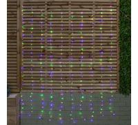 2.1m Light up Christmas Curtain Party Lights with 280 Multi-Coloured LEDs