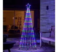 2.1m Light up Christmas Twinkle Maypole Tree with Multi-Coloured LEDs Samuel Alexander Multi One Size