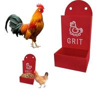 2/1Pc Duck Chicken Oyster Shell Feeder and Grit Feeder, Hanging Chicken Feeder Trough, Goose Turkey Water Trough with Holes, Livestock Feeding Container,Chicken Coop Accessories (Red, One size)