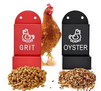 2/1Pc Duck Chicken Oyster Shell Feeder and Grit Feeder, Hanging Chicken Feeder Trough, Goose Turkey Water Trough with Holes, Livestock Feeding Container,Chicken Coop Accessories (2Pcs, One size)