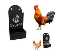 2/1Pc Duck Chicken Oyster Shell Feeder and Grit Feeder, Hanging Chicken Feeder Trough, Goose Turkey Water Trough with Holes, Livestock Feeding Container,Chicken Coop Accessories (Black, One size)