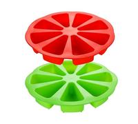 2/1Pc Silicone Cake Moulds, 8 Cavities Silicone Baking Pan, Non Stick Pizza Slice Cake Silicone Mould Triangle Cake Mold with Heat Resistant, Reusable Baking Tool for Brownies Muffins Pizza (2Pcs)