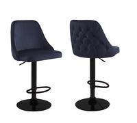 Hygrad Built to Survive Set Of 2 Adjustable Breakfast Velvet Bar Stools Swivel Gas Lift Chair Kitchen Barstool Cafe Pub