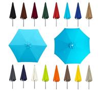 2/2.3/2.5/2.7/3.0/3.5m Cantilever Parasol Top Fabric Cover Sunshade Cloth, Replacement Parasol Canopy, Replacement parasol fabric cover, Non Faded, for backyard, beach, Market Table(Lake blue,8ribs:2.