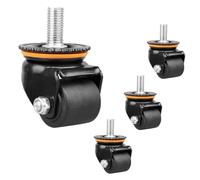 2/2.5/3 inch Industrial Swivel Caster with Bearing, Threaded Stem M20*40, Set of 4 Heavy Duty Nylon Replacement Wheel, with Brake, Maximum Load Capacit 1800kg
