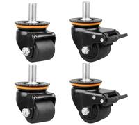 2/2.5/3 inch Swivel Caster with Brake M16 Threaded Locking Caster with Bearing Trolley Furniture Swivel Castor Heavy Duty Nylon Castor for Indust (2.5inch