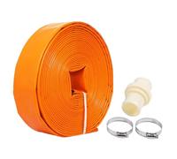 2/2.5 Inch Agricultural PVC Lay Flat Hose, Versatile PVC Pipe, for Pool Backwash and Drainage, Efficient Water Transfer, Perfect for Patio Garden Lawn and Swimming Pool Water Transfer(30M,2")