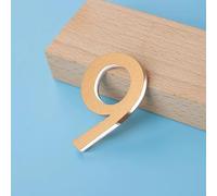 2" 2.75" 4" Inch Brick 3D Wall Decal, Self Adhesive House Letters, Room Numbers for Doors, Outdoor Letter for House Address, Modern House Number Plaque, for Window Sign Apartments(Gold,9,10CM)