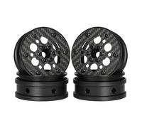2.2 beadlock Wheels 4PCS Carbon Fiber Wheel Rims for 1/10 RC Crawler Cheater Rigs Capra SCX10 Pro TF2 Element Enduro TRX4 Upgrade Parts (B)