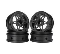 2.2 beadlock Wheels 4PCS Carbon Fiber Wheel Rims for 1/10 RC Crawler Cheater Rigs Capra SCX10 Pro TF2 Element Enduro TRX4 Upgrade Parts (A)