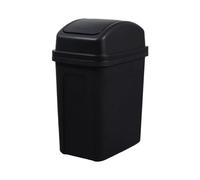 2.2 Gallon Trash Can,Plastic Bathroom Trash Can, Kitchen Garbage Can with Swing-top Lid, Small Waste Bin for Bathroom, Bedroom, Kitchen, Office, Toilets Rubbish Bin (Black, 10L)