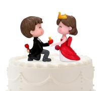 2.2'' Miniature Wedding Cake Toppers Bride Groom Resin Couple Statue Doll, Rustic Vintage Decorative Figurine for Bridal Shower Scene Figure Sand Table Cake Decoration Anniversaries Engagement Party