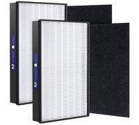 2+2 Pack A2 HEPA Replacement Filter Compatible with 3M Filtrete Room Air Purifier FAP-C02-A2, FAP-C03-A2, FAP-T03-A2, FAP-SC02L - Includes 2 HEPA Filters + 2 Activated Carbon PreFilters, Part #1150101