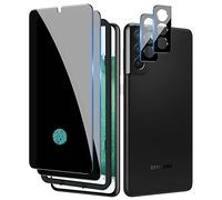 [2+2 Pack] LYWHL for Samsung Galaxy S22 Plus Privacy Screen Protector [Support Fingerprint ID] + Camera Lens Glass Protector, Black Film for Galaxy S22 Plus 6.6”, Case Friendly