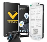 2+2 Pack [Not Glass] for Google Pixel 7 Pro Screen Protector + Camera Lens Glass, [Fingerprint Unlock] [Bubble Free] [HD Clear] Film for Pixel 7 Pro 5G