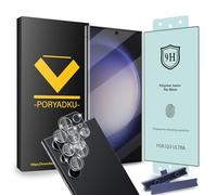 2+2 Pack [Not Glass] for Samsung Galaxy S23 Ultra Screen Protector, Ceramic Film + Camera Lens Glass, Fingerprint Unlock, Bubble Free, HD Clear Film for S23 Ultra