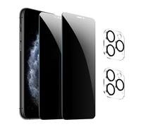 [2+2 Pack] Privacy Screen Protector for iPhone 11 pro,Anti-Spy Tempered Glass Film, Fingerprint Recognition, 9H Hardness, Anti Scratch, Anti Fingerprint