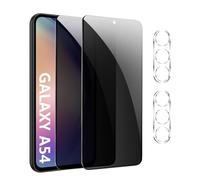 [2+2 Pack] Privacy Screen Protector for Samsung Galaxy A54，Anti-Spy Tempered Glass Film, Fingerprint Recognition, 9H Hardness, Anti Scratch