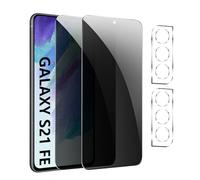 [2+2 Pack] Privacy Screen Protector for Samsung Galaxy S21 FE,Anti-Spy Tempered Glass Film, Fingerprint Recognition, 9H Hardness, Anti Scratch, Anti Fingerprint
