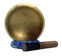 2.2 Pounds Large 5.90 Inches Meditation Grade Professional Quality Hand Hammered Tibetan Singing Bowl Set Yoga Sound Bowl Made with Seven Metals for Healing and Relaxation
