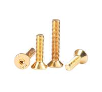 2-20 pieces M2-M8 Grade 10.9 Golden Titanium Plated Carbon Steel Hex Socket Countersunk Head Machine Screws, M8x60mm(2pcs)