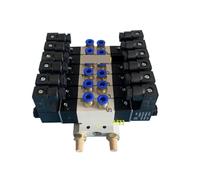 2-20 Row 1/8" Pneumatic 5 Way Double Solenoid Valve Block 4V120-06 Fitting Manifold 12V DC 24V 110V 220V 4V120 06 4V120-06B(7 Row)