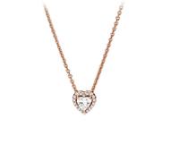(2) 2024 New Silver Sublime Heart Necklace Heart shaped Rose Gold Necklace DIY Jewelry Romantic Festival Gift