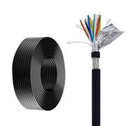2-20Gauge Wire 25/50/100ft TRVVP Flexible Shielded Drag Chain Cable FRP Insulation -40~158℉ Flame Retardant Copper Multi Core Electric for CNC Robotics Automation(50ft,8C-0.2mm²)