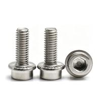 2-20pcs 304 Stainless Steel Hex Socket Cylinder Head Serrated Flange Screws Edge M3 M4 M5 M6 M8 M10 M12(35mm,M12 x2pcs)