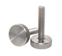 2-20pcs DIN653 304 Stainless Steel Knurl Flat Head Hand Tighten Thumb Screw Bolt M2 .5 M3 M4 M5 M6 M8 M10(14mm,M4 x10pcs)