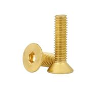 2-20pcs DIN7991 M2 .5 M3 M4 M5 M6 M8 H62 Solid Brass Flat Hexagon Socket Countersunk Head Screws(25mm,M5 (10Pcs))
