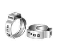 2-20pcs Hose Clamps Single Ear Stepless 5.8-23.5mm 304 Stainless Steel Hose Clamps Cinch Clamp Rings for Sealing Kinds of Hose,(9.8 12.3mm 10pcs)