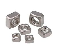 2-20pcs M3 M4 M5 M6 M8 M10 M12 316 Stainless Steel Square Nuts Machine Screw Nuts A2-70(M5-10pcs)