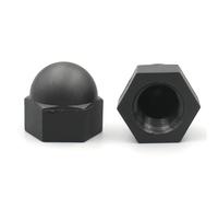 2-20pcs M3 M4 M5 M6 M8 M10 M12 M14 M16 M18 M20 Black/White Plastic Nylon Acorn Cap Dome Nuts Hexagon Hex Nut(Black,M18 (2pcs))