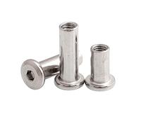2-20pcs M3/M4/M5/M6/M8/M10 Stainless Steel Hexagon Socket Head Furniture Rivet Nut, Joint Connector Nut, M5(od 6mm)-14mm(20pcs)
