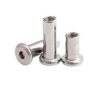 2-20pcs M3/M4/M5/M6/M8/M10 Stainless Steel Hexagon Socket Head Furniture Rivet Nut, Joint Connector Nut,Stainless Steel Hexagon Socket Head Furniture Rivet Nut(M4(od 5mm)-6mm(20pcs))