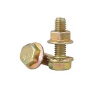 2-20pcs M6 M8 M10 M12 M14 M16 Grade 10.9 Hexagonal Flange Screw Nut Sets Thread Length 35mm~50mm(45mm,M10X1.25-full -10Set)