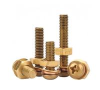 2-20SETS M2M3M4M5M6M8 Solid Pure Brass Bronze Cross Pan Round Head Machine Screws Bolts Sets Nuts Washer Assembly(M4x12mm 20pcs)