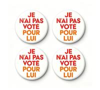 2.25 Inch I Didn't Vote For Him Pinback Button - Spanish Espanol Yo No Voté Por Él, French Je N’ai Pas Voté Pour Lui Anti-Trump Pinback Buttons, 2.5, Metal, no gemstone
