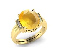 2.25 Ratti 1.50 Carat Certified Yellow Sapphire Birthstone Gold Plated Rign For Men And Women-B0BF5HTMMRNAMZ