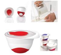 2.25L Ultra Non Stick Cake Mixing Bowl with Lid, Non Slip Base & PK12 Rainbow Cupcake Cases-Cake Baking Tins, Baking Molds (2.25L Mixing Bowl)