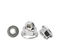 2-25pcs Fine Pitch Hexagonal Flange Nuts M6 M8 M10 M12 M14 M16 Stainless Steel Insert Locking Flange Nut(M6x0.75 25pcs)