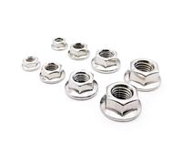 2/25pcs M3 M4 M5 M6 M8 M10 M12 Stainless Steel Metric Threaded Hexagon Hex Head Serrated Spinlock Flange Nut Locknut DIN6923(2pcs M12)
