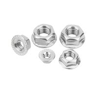 2/25X M3 M4 M5 M6 M8 M10 M12 Stainless Steel Hexagon Hex Head Serrated Spinlock Flange Nut Locknut Lock Nut DIN6923(M5(25pcs))