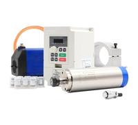 2.2kw ER20 water cooled spindle motor kit 80mm & 2.2kw H100 Motor speed controller & 80mm bracket & 75W water pump(220V,Steel Ball Bearing)