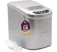 2.2L Andrew James Ice Maker Machine, 12kg of Ice in 24hrs, Portable Countertop Ice Machine for Home, Electric Ice Dispenser with Scoop & Basket, Self-Cleaning, Small or Large Ice Cubes